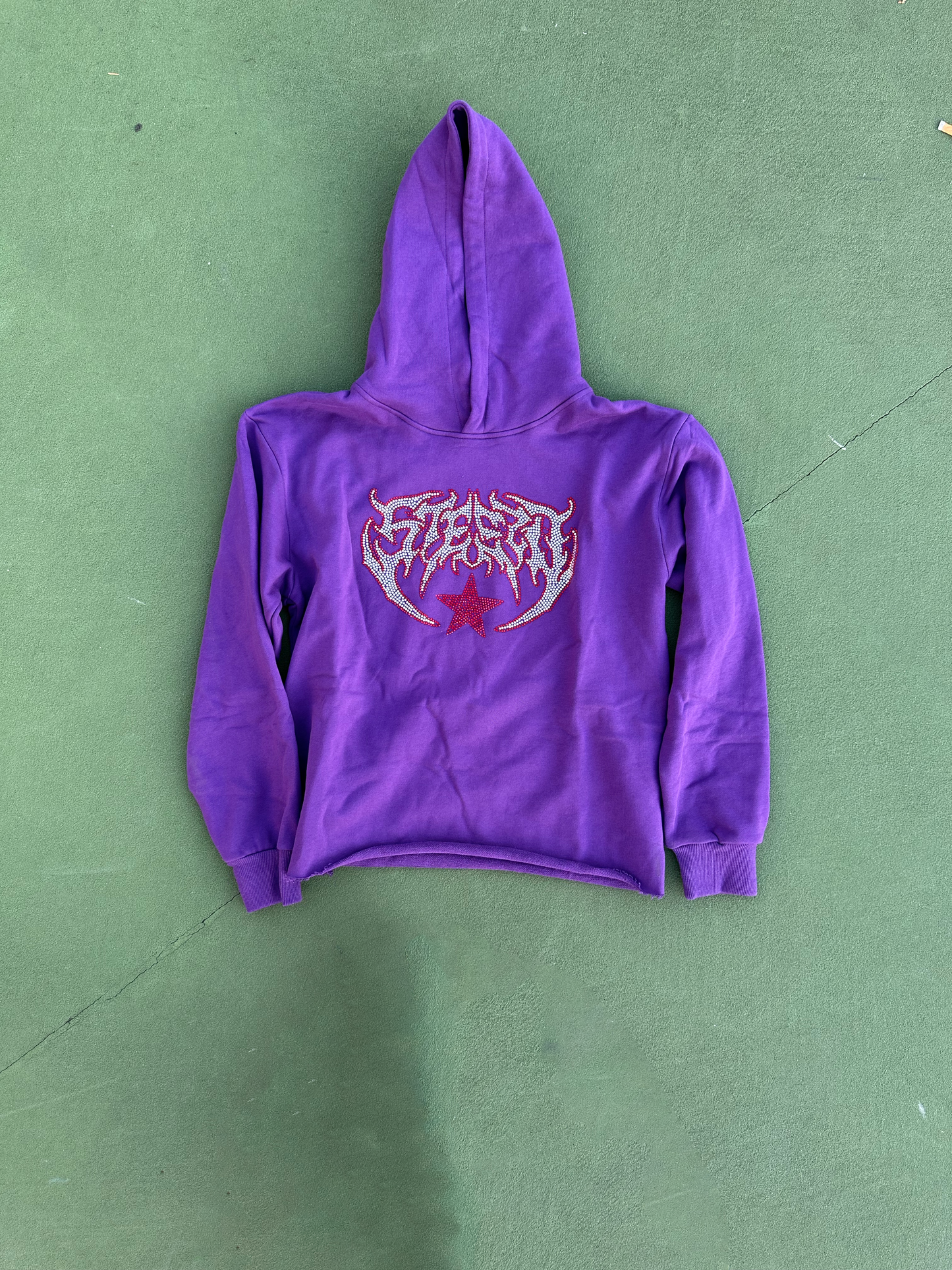 Purple Steezo Rhinestone Hoodie