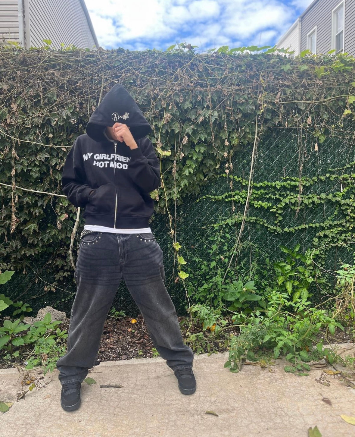 MGFAHM Black zipup hoodie