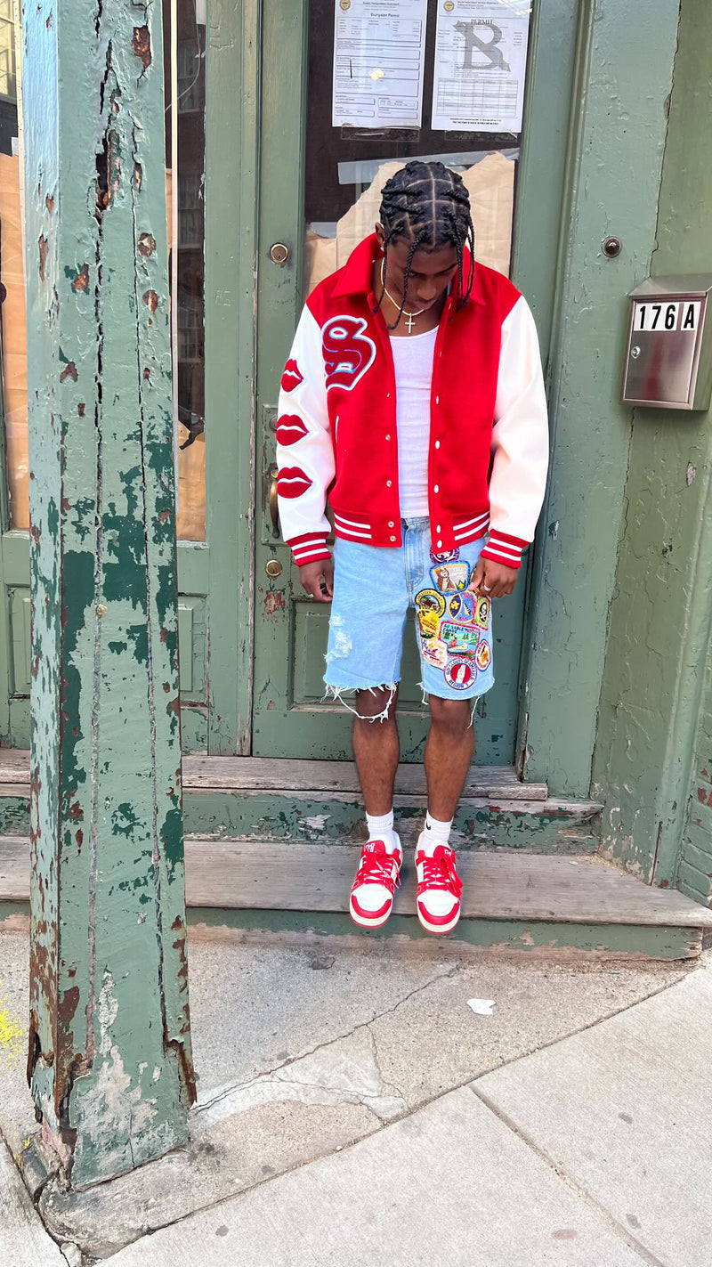 STZY x FF Red Members Only Varsity Jacket