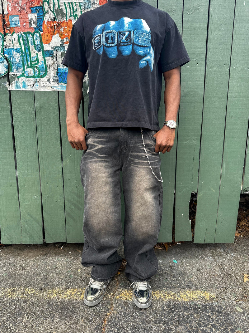 Washed Black Steezo Denim Jeans
