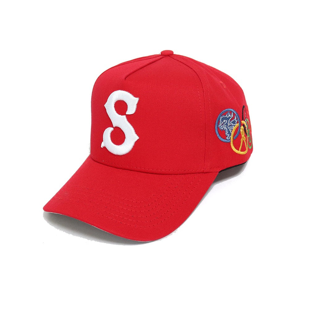 Red Olympic snapback hat