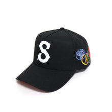 Load image into Gallery viewer, Black Olympic snapback hat
