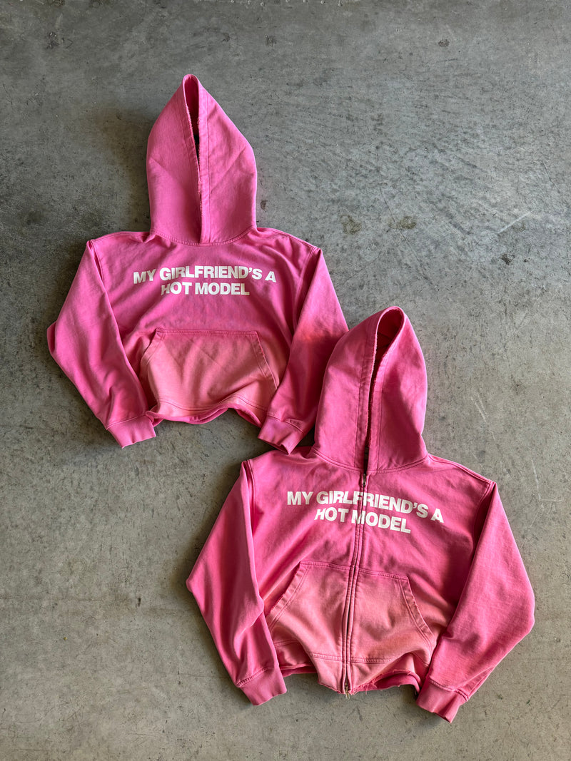 Sun-faded Pink MGFAHM Zip-up (cut bottom)