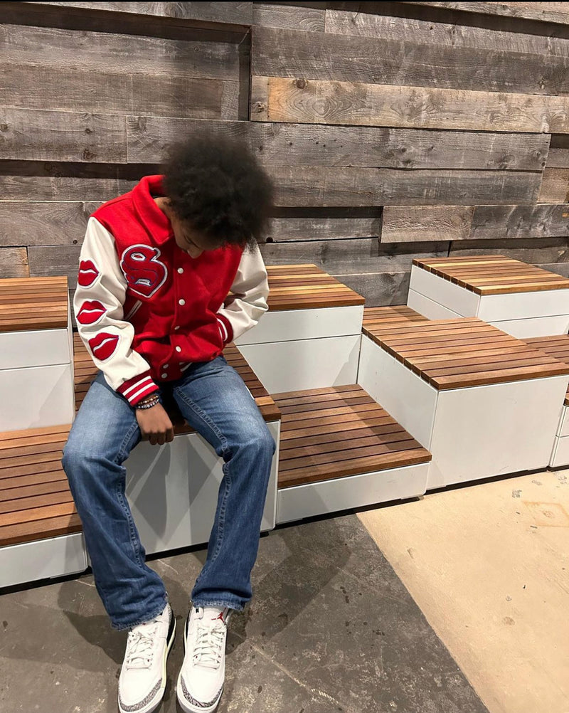 STZY x FF Red Members Only Varsity Jacket