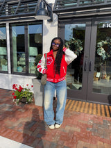 STZY x FF Red Members Only Varsity Jacket