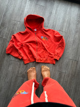 Load image into Gallery viewer, Washed Red Olympian Zip-up hoodie
