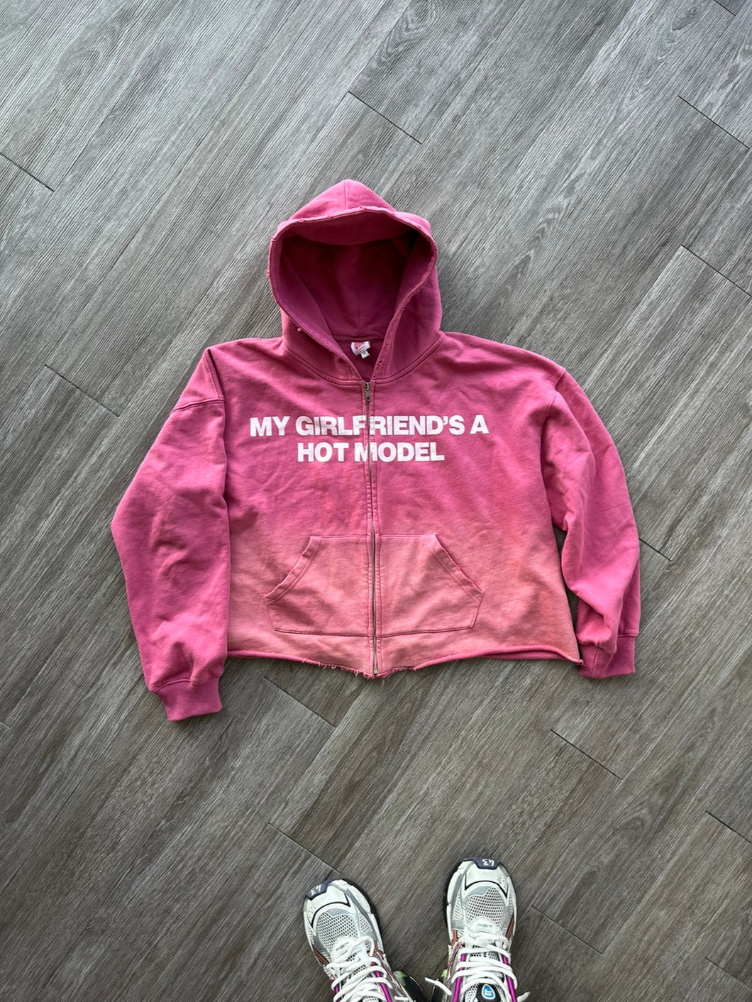 Pink zip-up hoodie