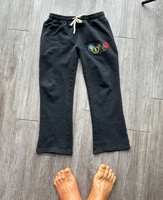 Black Washed Olympian sweatpants