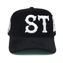 Load image into Gallery viewer, Black Corduroy Steez Snapback
