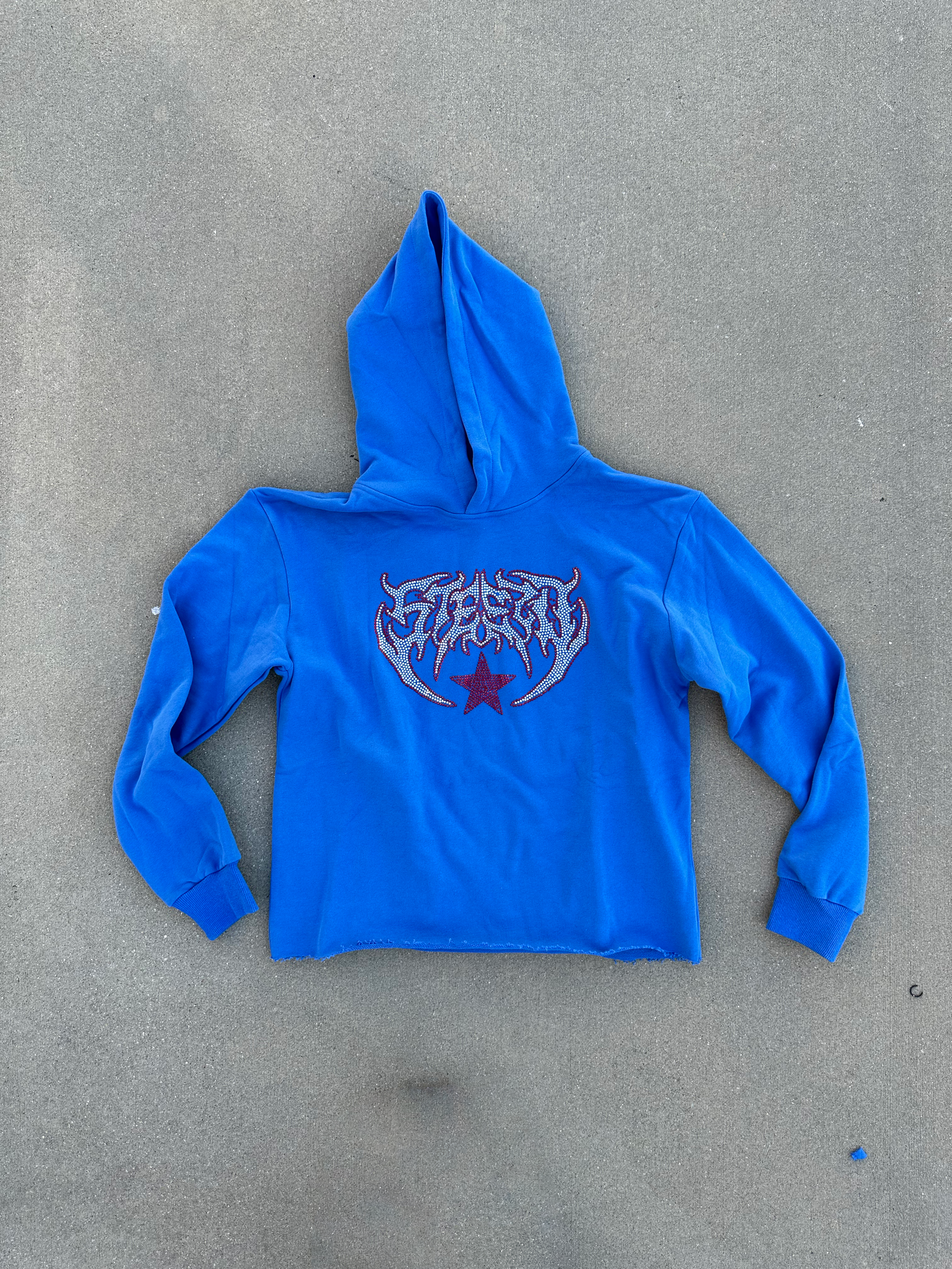 Blue Steezo Rhinestone Hoodie